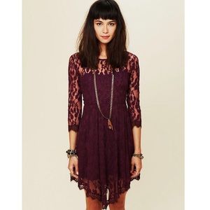 Free People Floral Lace Mesh Dress, LIKE NEW